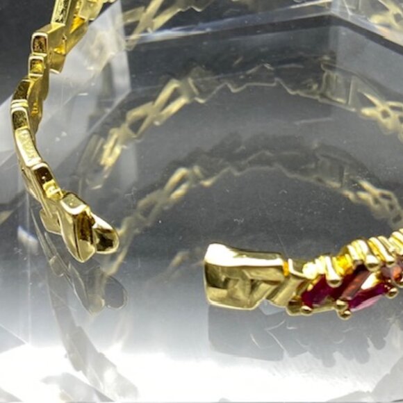 Rainbow Zircon Gemstone Bangle Bracelet - Picture 9 of 9